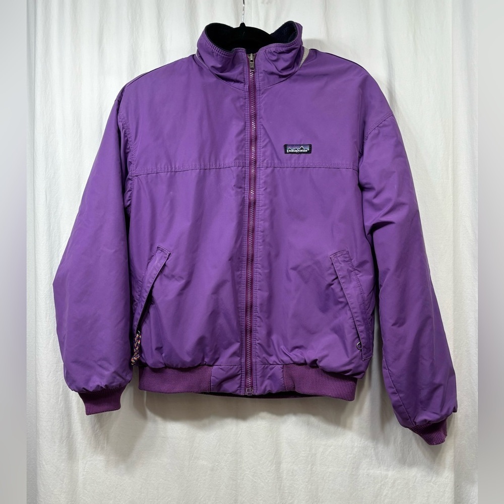 Patagonia Jacket Kids 14 Purple 1990s VTG Fleece Lined Zip Boys Girls Gorpcore